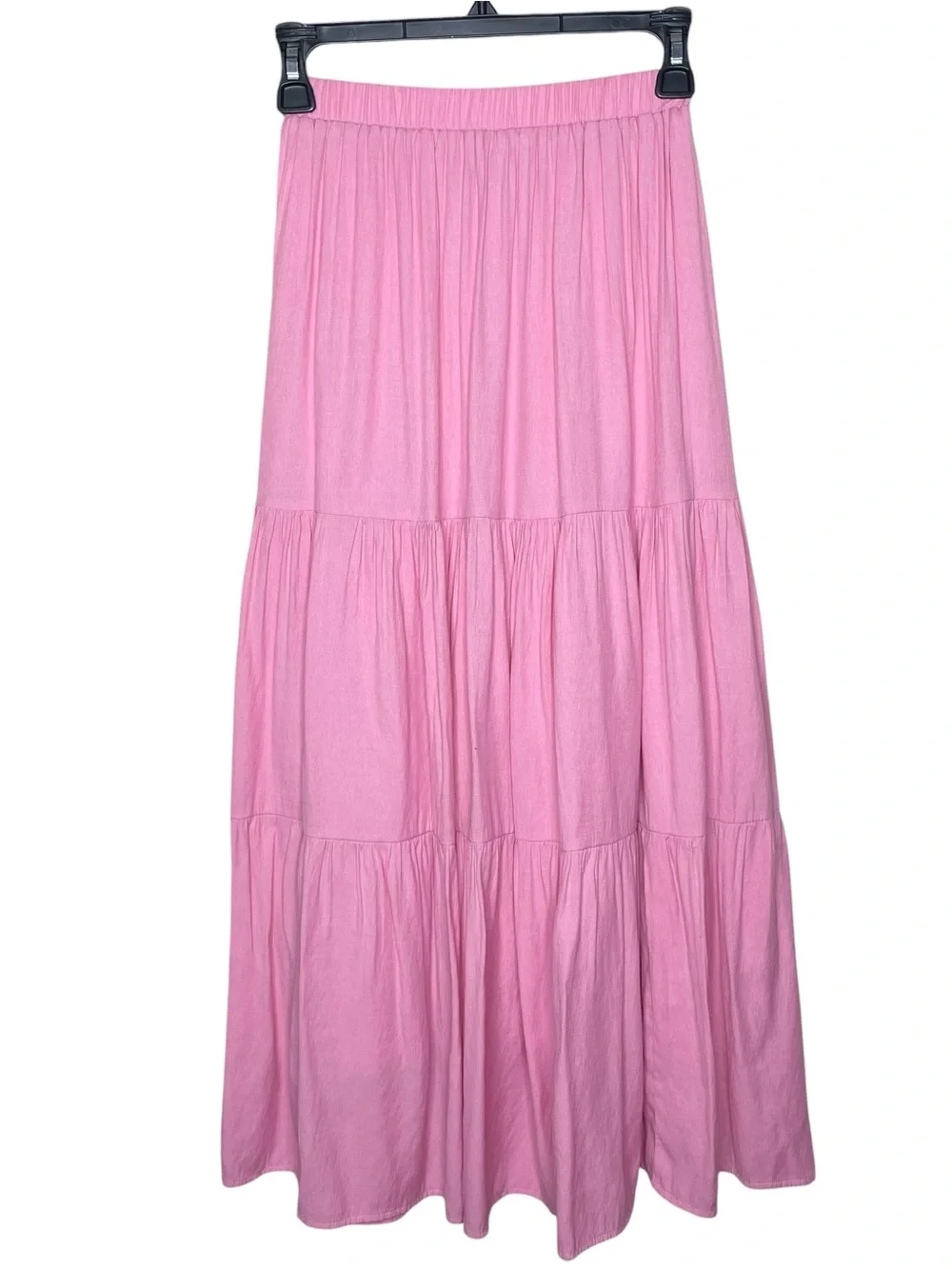 Princess Polly Allie Pink Tiered Ruffled Maxi Midi‎ Skirt